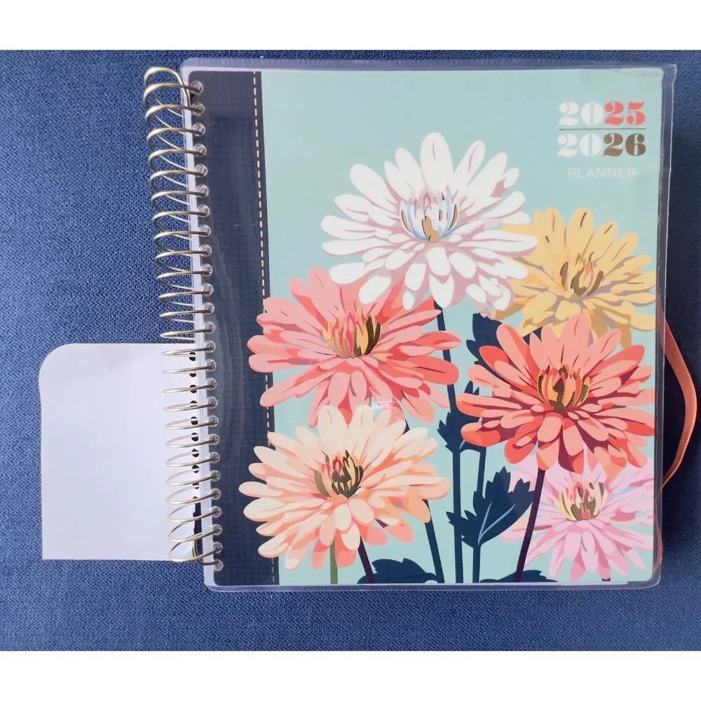 17 Month Planner ZINNIA GARDEN Aug 2025 -Dec 2026 Weekly Planning Note Page Gift